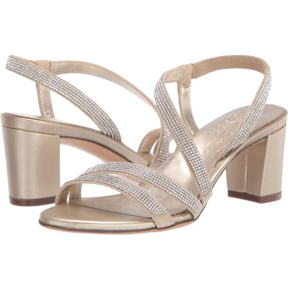 Naturalizer Womens Vanessa2 Rhinestone Embellished Strappy Heeled Sandal Size 8W - Picture 1 of 8